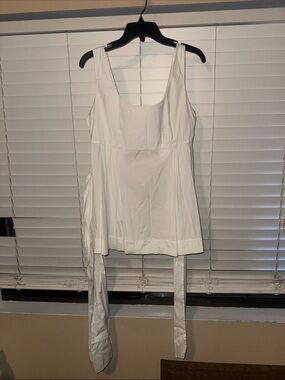 Ann Taylor White Tie-Back Sleeveless Tank